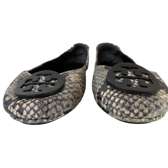 Tory Burch Womens Python Print Minnie Travel Ballet Flats Size 8 A10070 - Picture 3 of 10